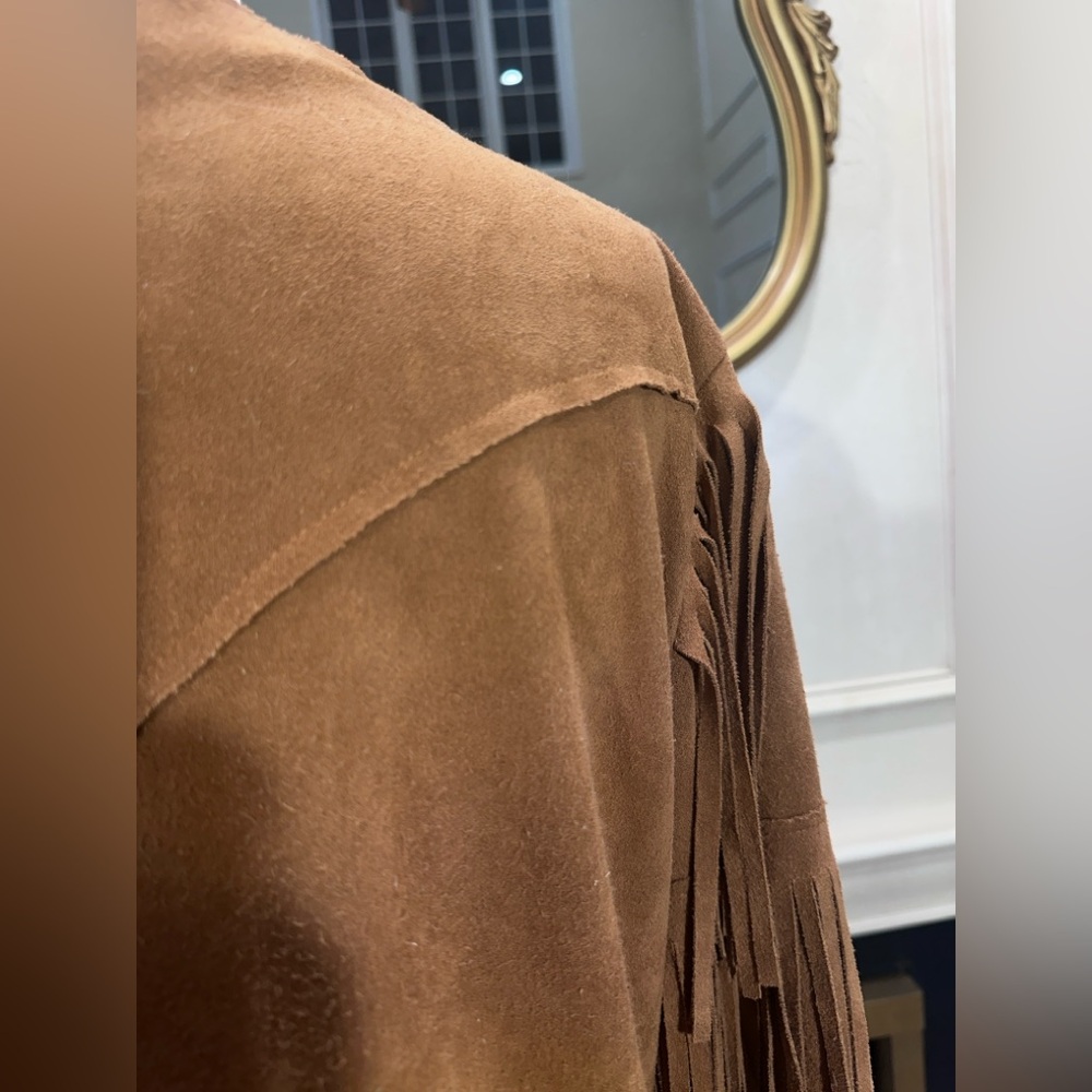Vocal Faux Suede Fringe‎ Open Front Jacket – Size Small - Picture 10 of 15